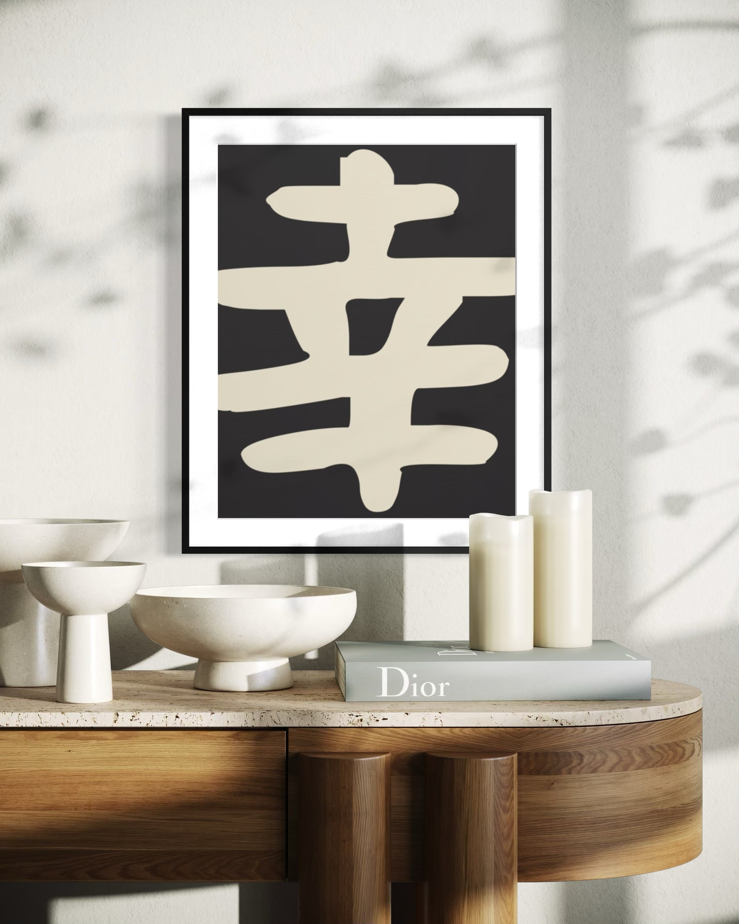 Poster Happiness Zwart